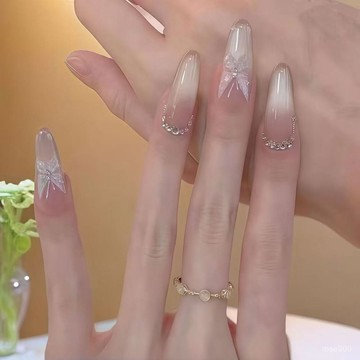 ➕純色美美噠💯手工穿戴甲春夏清冷蝶王貓眼輕奢氣質爆閃甲片高級感顯白美甲貼片純色穿戴甲 AXAB