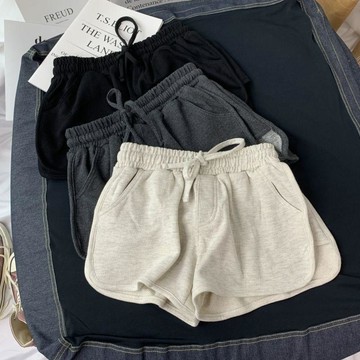 台灣出貨 夏季韓版寬鬆高腰運動短褲女瑜伽跑步休閒家居睡褲闊腿褲口袋熱褲 居家短褲 休閒運動褲 運動短褲 休閒家居褲