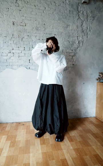 大南瓜澎澎造型半身裙 - 2色 - 黑