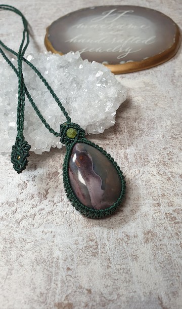 AL03簡約風格。綠阿拉善南美蠟線編織項鍊