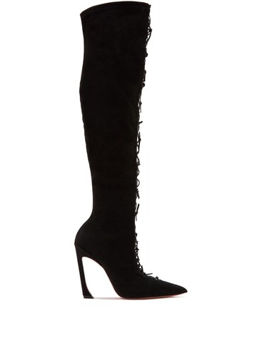 Pīferi - Love Me Knot 100mm boots - women - Artificial Suede/Thunit/Fabric - 40 - Black