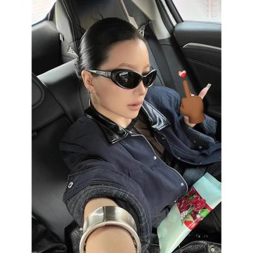 gm貓眼墨鏡女款2025新款jennie同款y2k千禧風戶外騎行眼鏡太陽鏡