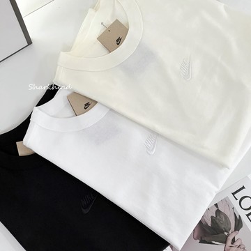 【Sharkhead】現貨 Nike NSW 薄長袖 淺卡其 奶茶 黑 白 刺繡 重磅 素色 DO7391-010 米黃