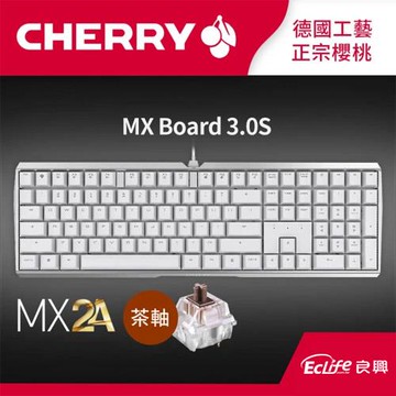 Cherry 德國櫻桃 MX Board 3.0S 電競鍵盤 白 茶軸 MX2A