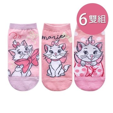 迪士尼 瑪麗貓直版襪 瑪麗貓短襪 15-22/22-26cm-6雙組(AM-A504~AM-A506)