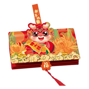 WE CHAMP 6卡位創意摺疊紅包袋 厚實質感燙金浮雕立體設計  5個