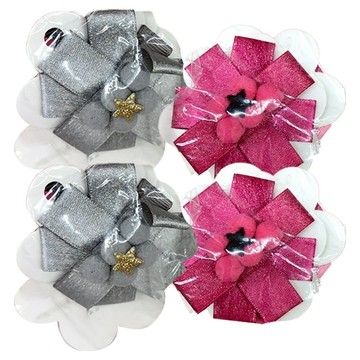 SY 造型壓夾 27 4個  灰色 + 粉色  不適用