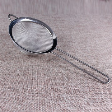10CM油格加厚不銹鋼手柄面粉漏 雙層密格糖粉篩 烘焙工具