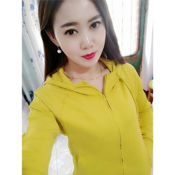 tianyi添衣秋裝新款休閑針織棉連帽百搭螺紋棉運動衛衣開衫小外套