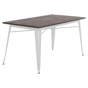 E-home Jed 傑德金屬木面工業風桌 NKC109A-wht 140 x 80 x 75cm  白色