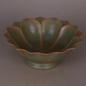 宋 汝窯青釉開片蓮花碗 仿宋代出土舊貨瓷器古玩古董裝飾收藏擺件