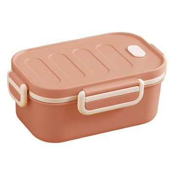 簡約便攜雙層保溫飯盒/可微波加熱便當盒/分隔午餐盒 202 x 133 x 84mm 1L  1個  粉紅色