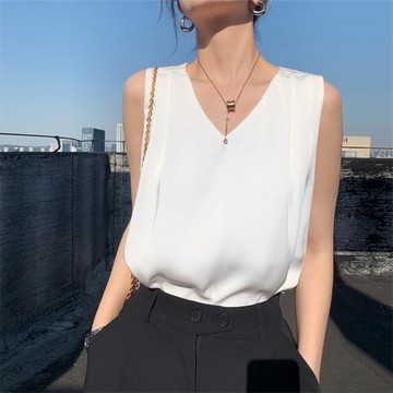 CHILL現貨 質感穿搭簡約無袖上衣 韓系 修身 顯瘦 女生 馬甲 質感上衣 無袖背心 預購