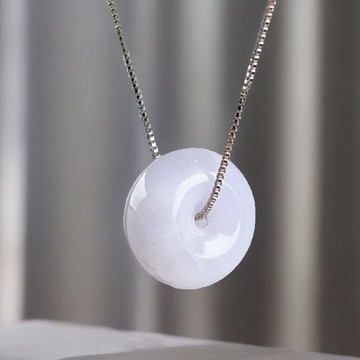 【願‧平安】紫羅蘭翡翠平安扣項鍊 | 天然緬甸玉A貨翡翠 | 送禮