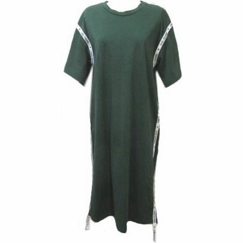 中古 コンバース Converse Tokyo Convers Tokyo Tシャツワンピ サイドテープワンピース マキシ丈 半袖 緑 グリーン コットン X レディース 通販 Lineポイント最大0 5 Get Lineショッピング