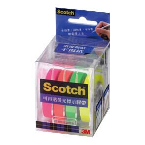 3M 812 Scotch 可再貼螢光標示膠帶