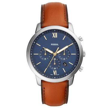 【FOSSIL】三眼石英中性錶 皮革錶帶 防水50米 羅馬數字(FS5453)