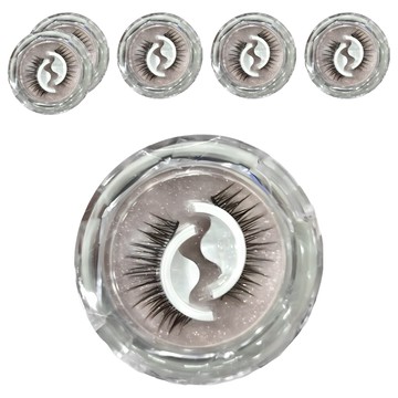 自黏假睫毛 雙膠條設計 防塵蓋設計  纖長款  6盒