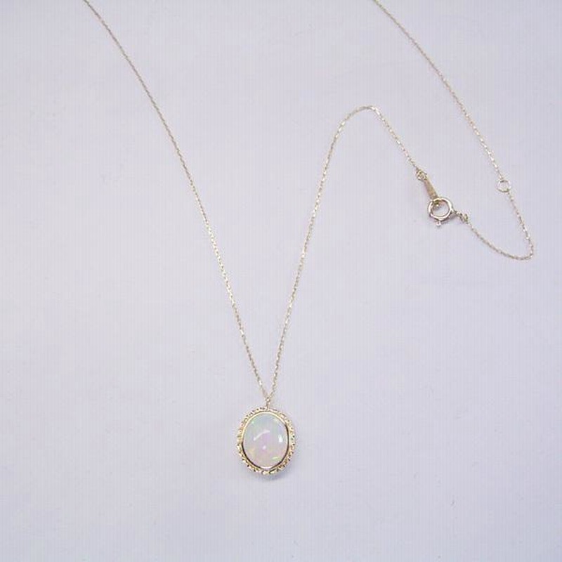 ネックレス 超大粒1.2カラット オパール アクセサリー k18 18金