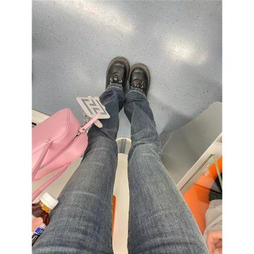 美式vintage復古低腰微喇牛仔褲女春秋緊身顯瘦高個子加長直筒褲