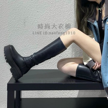 不過膝瘦瘦靴長靴女厚底高筒彈力靴秋冬側拉鏈長筒騎士靴【時尚大衣櫥】