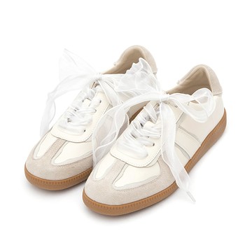 D+AF 波浪絲帶真皮經典復古德訓鞋