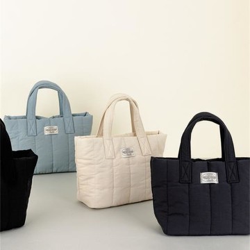 韓國live work可愛純色迷你蓬松填充手提包磁扣收納包小款托特包