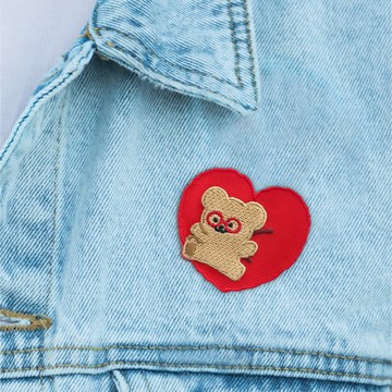 JzFun / 眼鏡小熊 刺繡造型別針