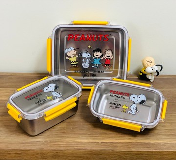 PEANUTS正版授權600ml/1000ml/1600ml不鏽鋼保鮮食物盒(單裝)