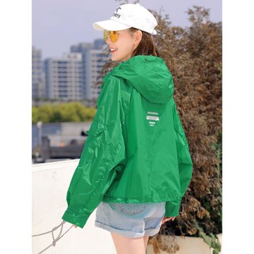 女士戶外薄款上衣短款外套防曬衣女大碼韓版寬松防曬服2023新款潮