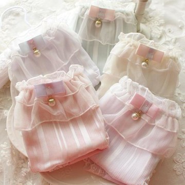 加肥加大碼內褲女胖mm200斤日系甜美網紗蕾絲邊高腰純棉襠三角褲