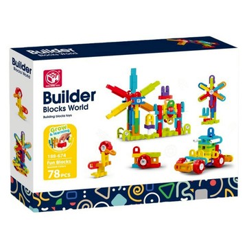 PLAYFUL TOYS 頑玩具 H型積木 78片  1套  混和顏色