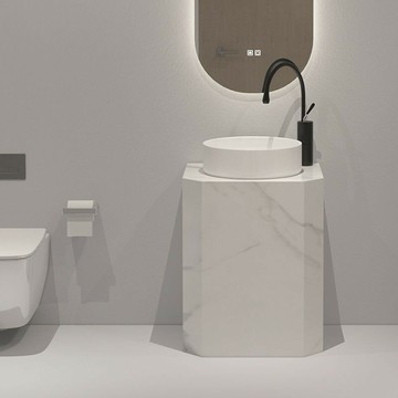 免運 可開票 快速出貨 創意巖板洗手盆立柱式洗臉盆一體落地式臺盆衛生間戶外陽臺洗手池 DDD1111