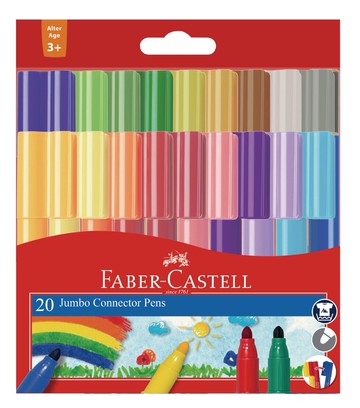 德國 Faber-Castell 輝柏 66-2000-20 JUMBO 連接筆 彩色筆 (20色)【APP滿額下單10%點數(單一帳號最高5000點)】1/31止