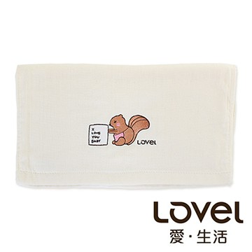 Lovel 天然有機棉紗布毛巾-松鼠Mama