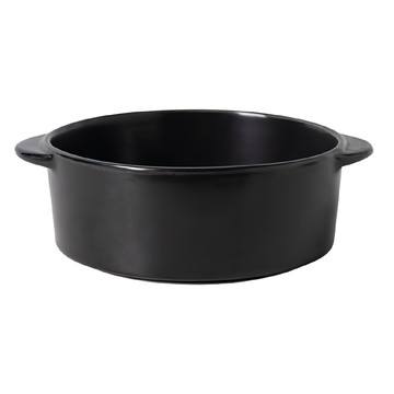 寵物陶瓷碗 8號雙把碗 大  黑色  1個