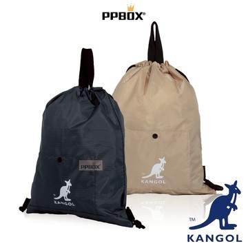 KANGOL 袋鼠 束口袋 防潑水背包 限定款【65258781】時尚 包包 後背包 大容量 露營包 日韓穿搭