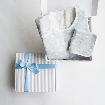 💗新生彌月禮💗【OOYII吾憶】🎁日本製kontex日本有機棉自然圓點防踢被禮盒 (粉/藍)｜新生禮、彌月禮、收涎禮、周歲禮｜【快速出貨】