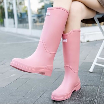 日系高筒雨鞋女款時尚外穿防滑防水耐磨膠鞋趕海廚房長筒軟底雨靴
