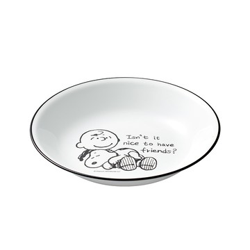 【美國康寧 CORELLE】SNOOPY史努比 復刻黑白 8吋深盤