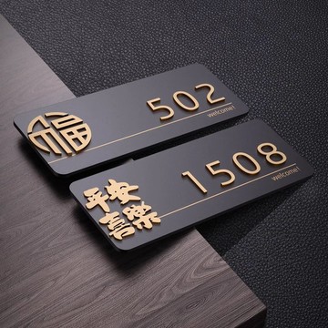 亞克力門牌號創意高級感定製家用數字入戶門自粘3D標識門貼辦公室 MGGJ