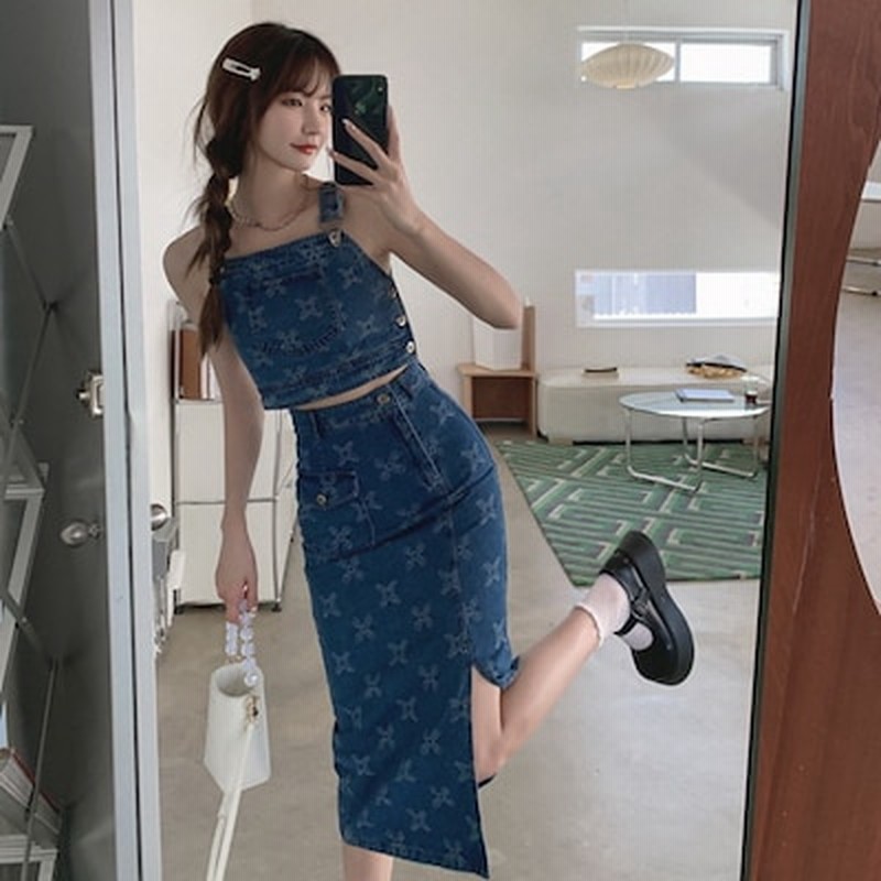 セットアップ デニム ビスチェ スカート デニムセットアップ ツーピース 上下セット デニムス 通販 Lineポイント最大1 0 Get Lineショッピング