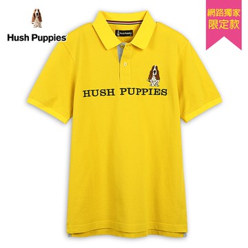 Hush Puppies POLO衫 男裝經典品牌立體英文刺繡狗短袖POLO衫