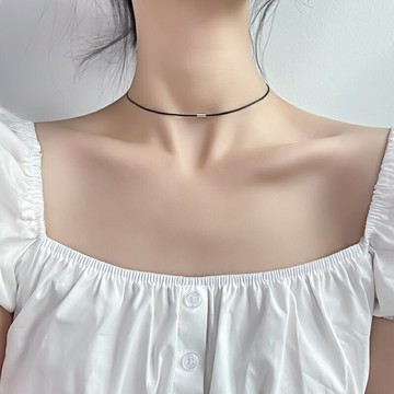 925純銀choker項圈項鏈2021年新款潮女黑繩頸鏈網紅頸帶ins鎖骨鏈