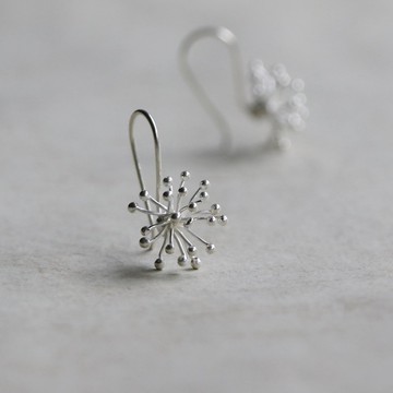 純銀煙花勾式耳環