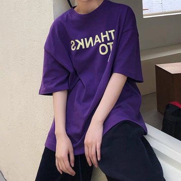 網紅ins超火短袖t恤女夏新款寬松潮bf慵懶風復古半袖上衣