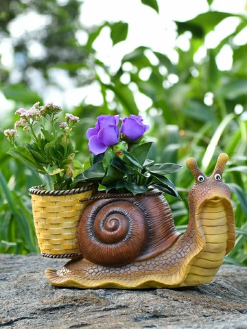 田園裝飾蝸牛花缸小擺件戶外花園陽臺幼兒園草坪庭院造景動物花盆