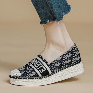 小香風漁夫鞋女夏厚底坡跟一腳蹬樂福鞋2026秋季新款淺口平底單鞋