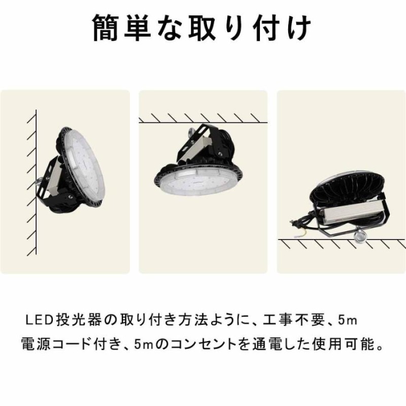 UFO型 高天井用LED灯 150Ｗ 吊下げタイプ 倉庫用 工場作業灯 防塵