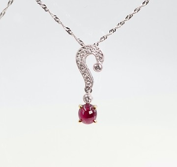 寶麗金珠寶-天然紅寶石鑽石墜子